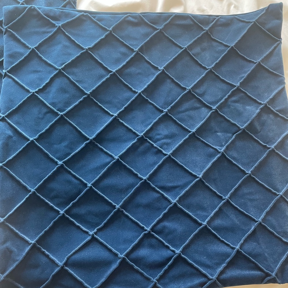 Pair of two dark navy Throw cushions